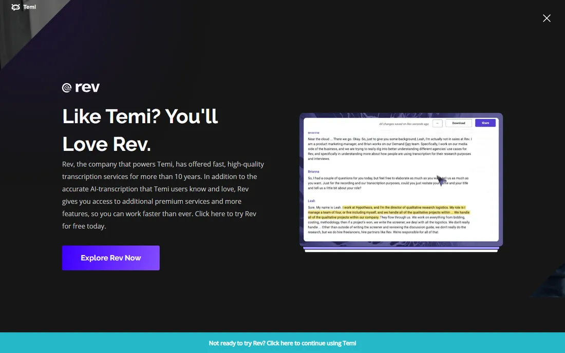 Temi homepage