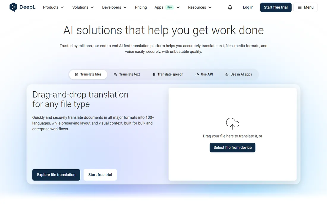 DeepL homepage