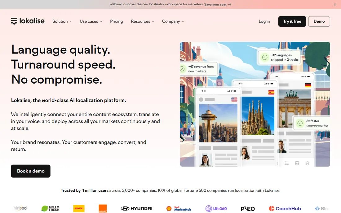Lokalise homepage