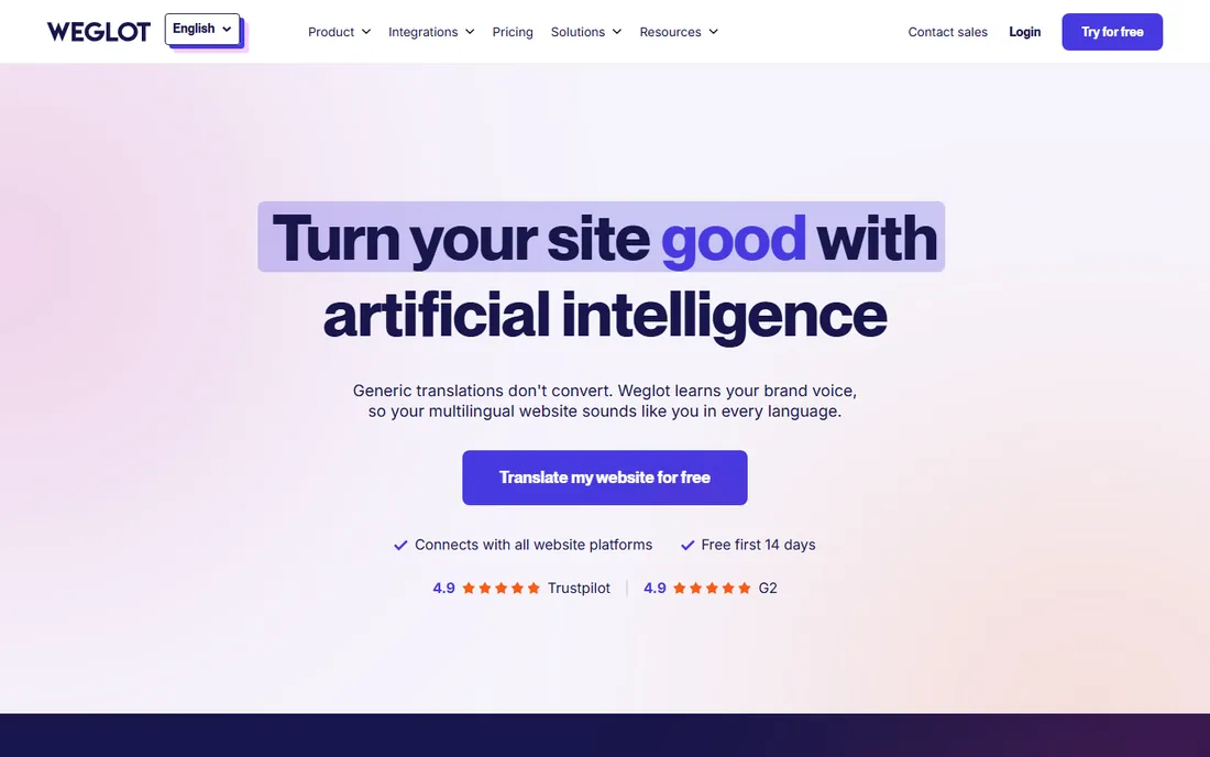 Weglot homepage