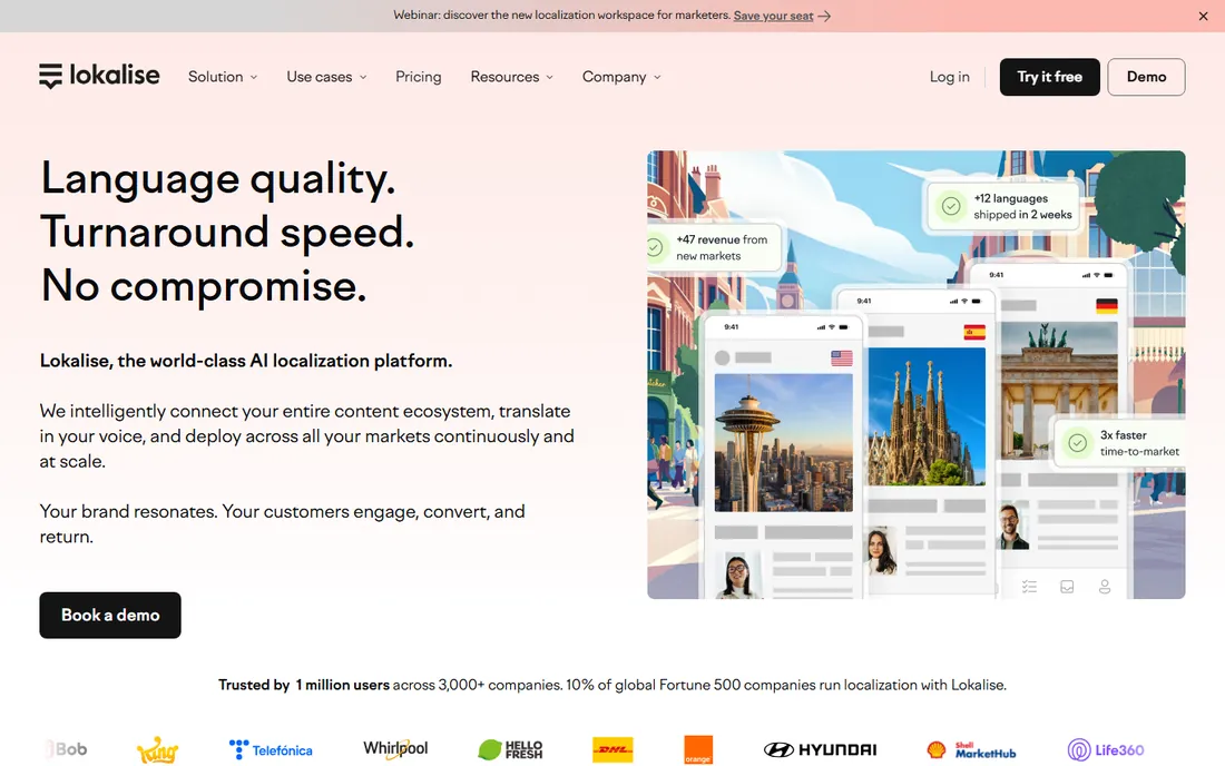 Lokalise homepage