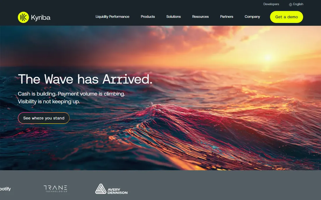 Kyriba homepage