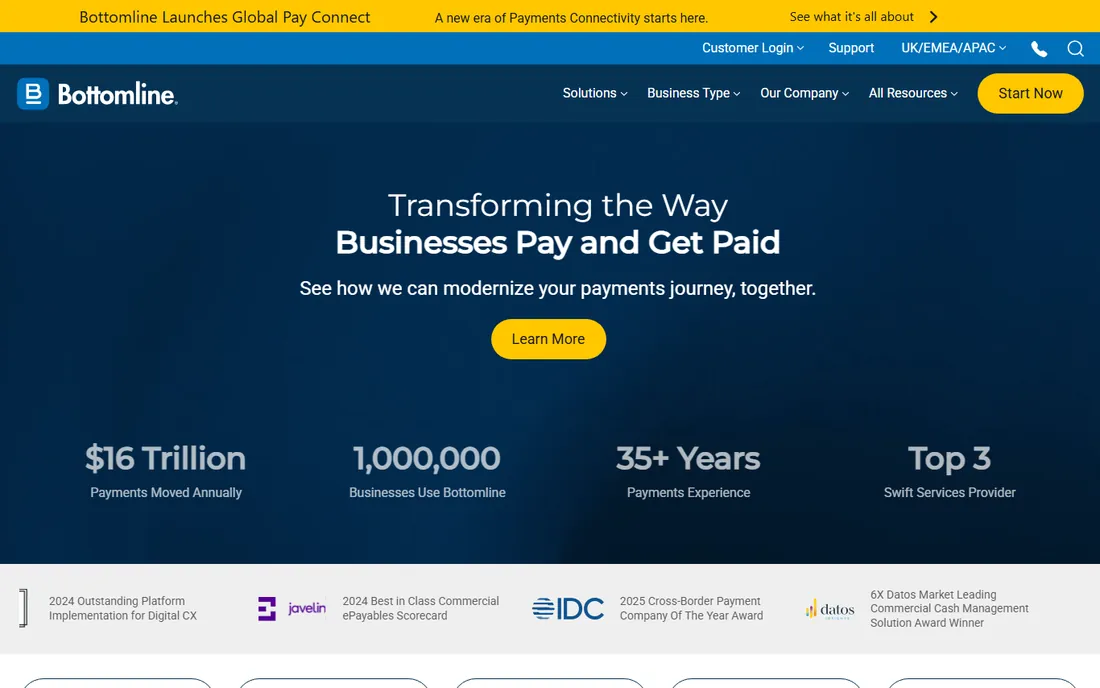 Bottomline homepage