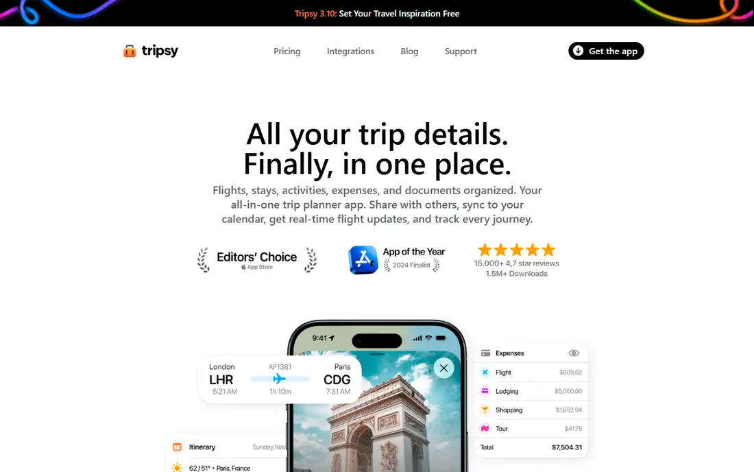 Tripsy homepage