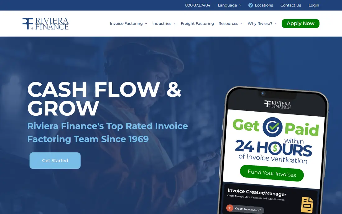 Riviera Finance homepage