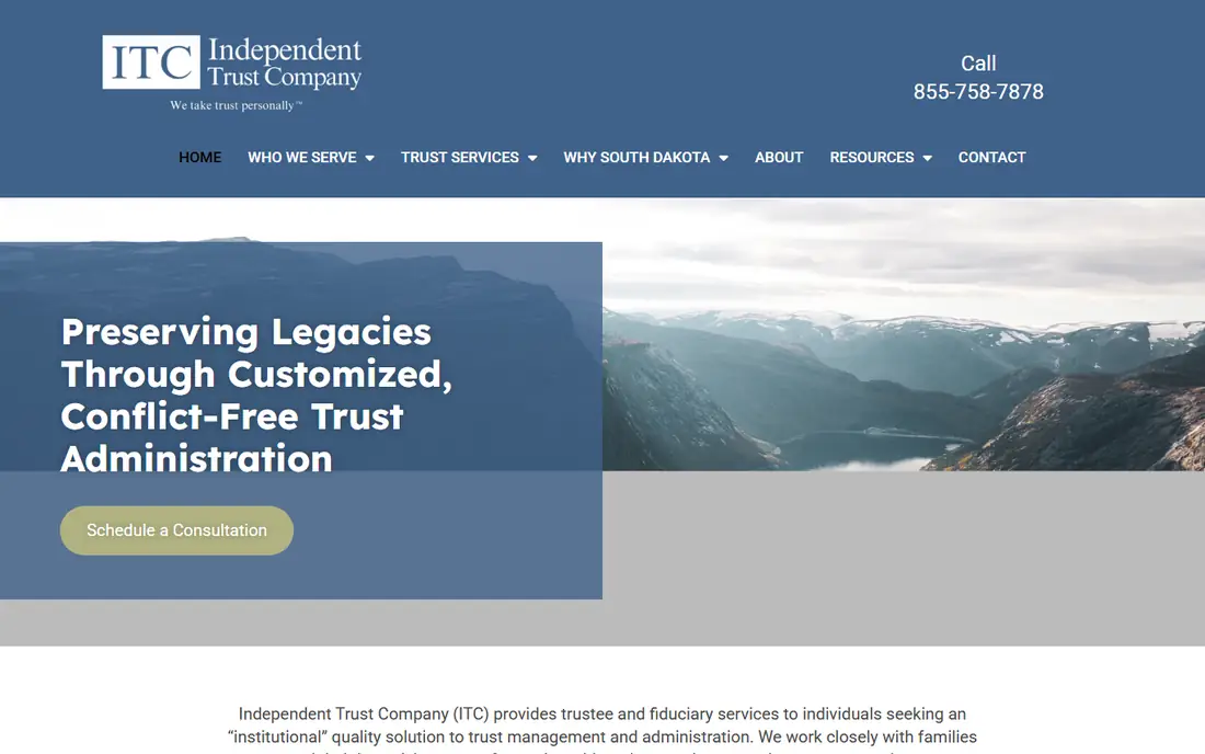 Independent Trust Company homepage
