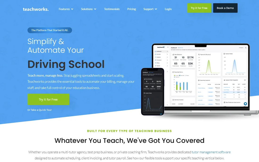 Teachworks homepage