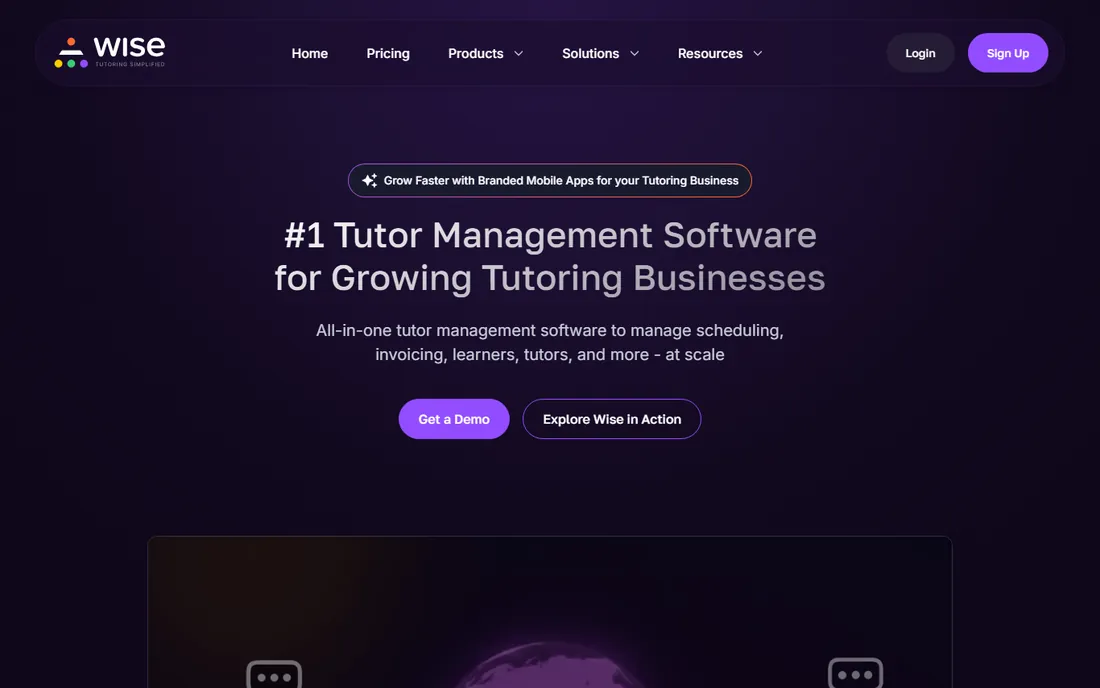 Wise homepage