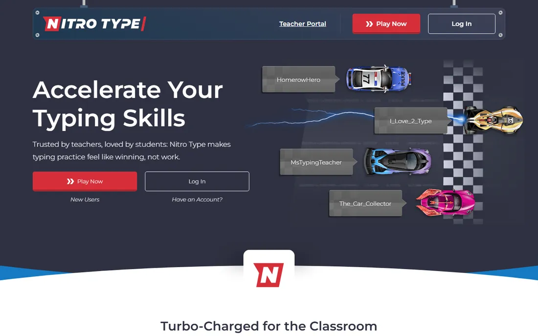 Nitro Type homepage