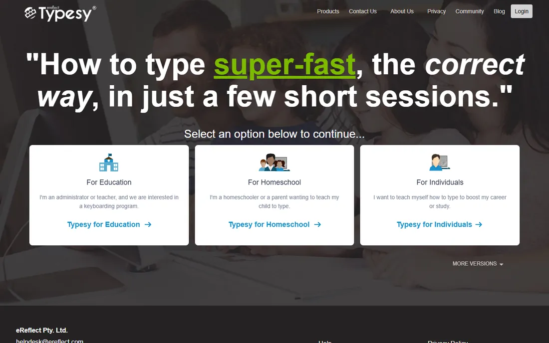 Typesy homepage