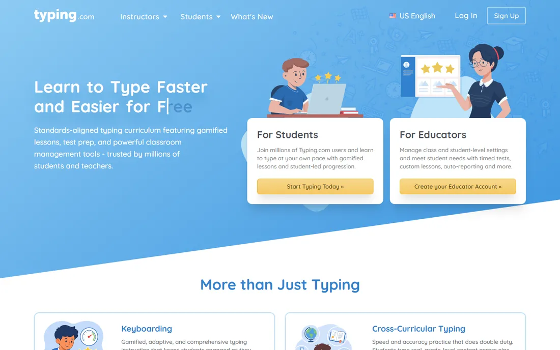 Typing.com homepage
