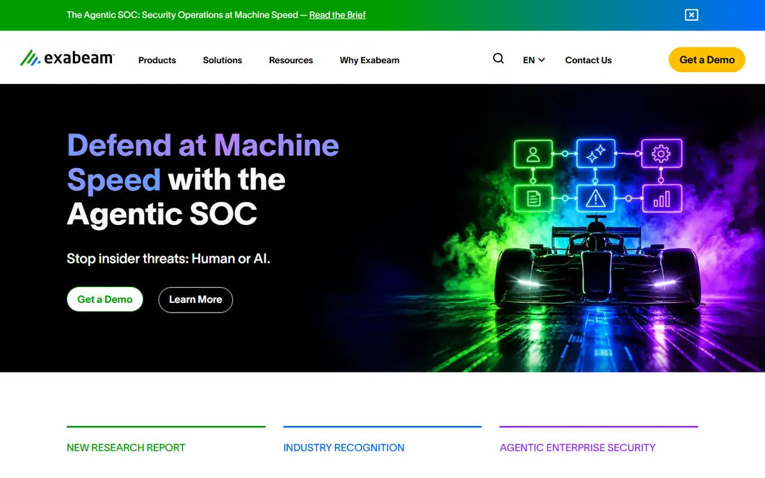 Exabeam homepage
