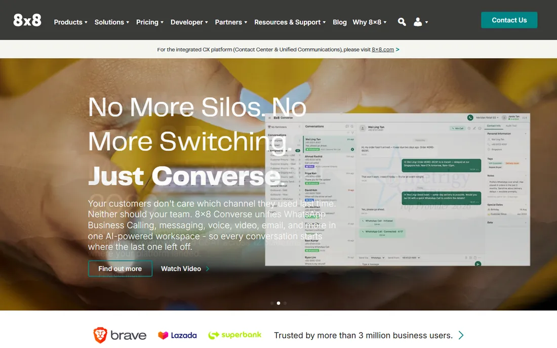 8x8 homepage
