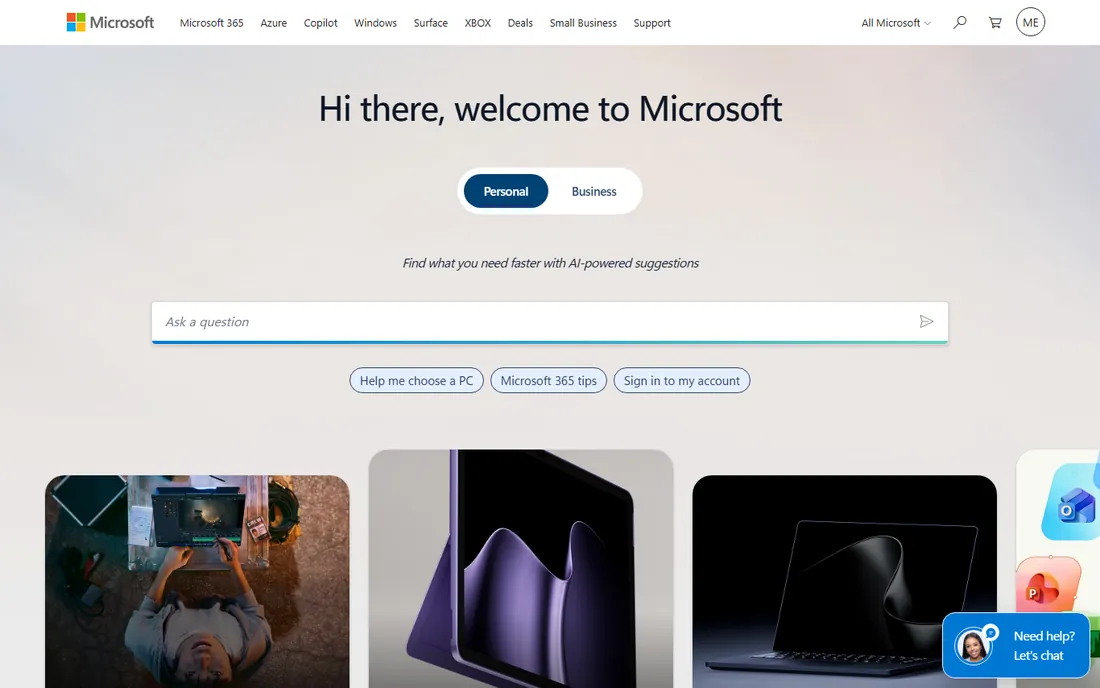 Microsoft Teams homepage