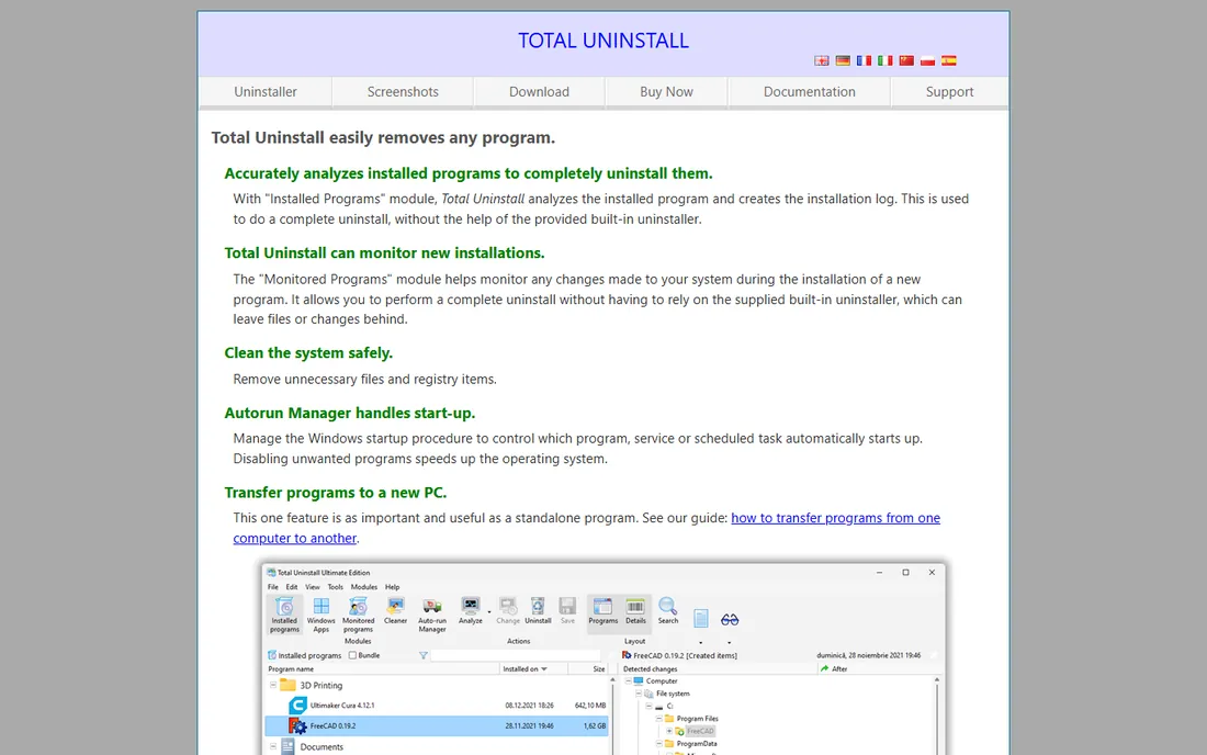 Total Uninstall homepage