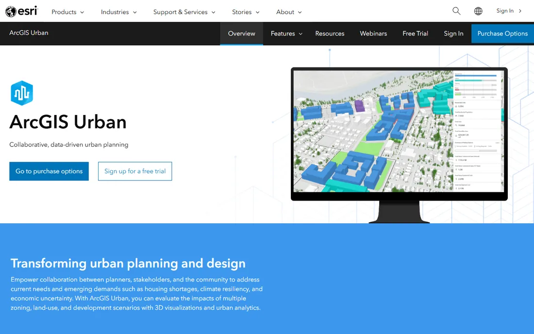 ArcGIS Urban homepage
