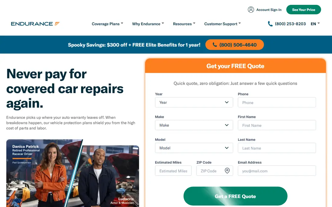Endurance homepage