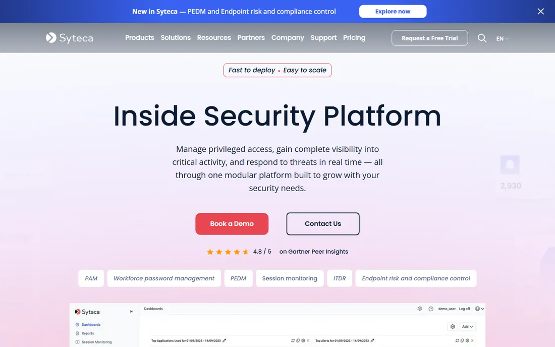 Syteca homepage