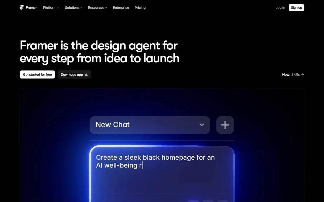 Framer homepage