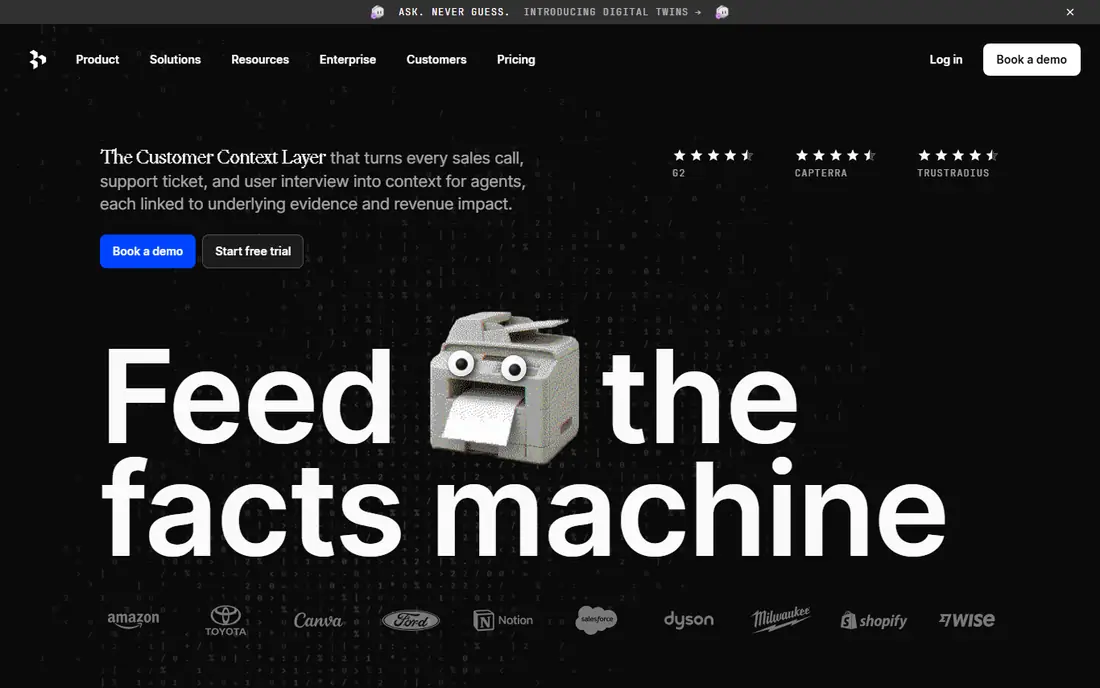 Dovetail homepage