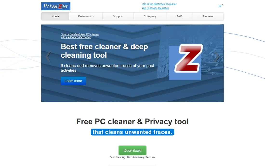 PrivaZer homepage