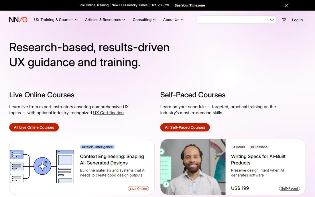Nielsen Norman Group homepage