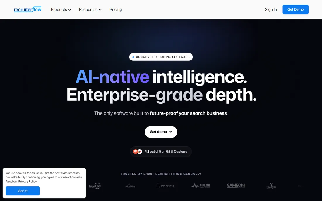 Recruiterflow homepage