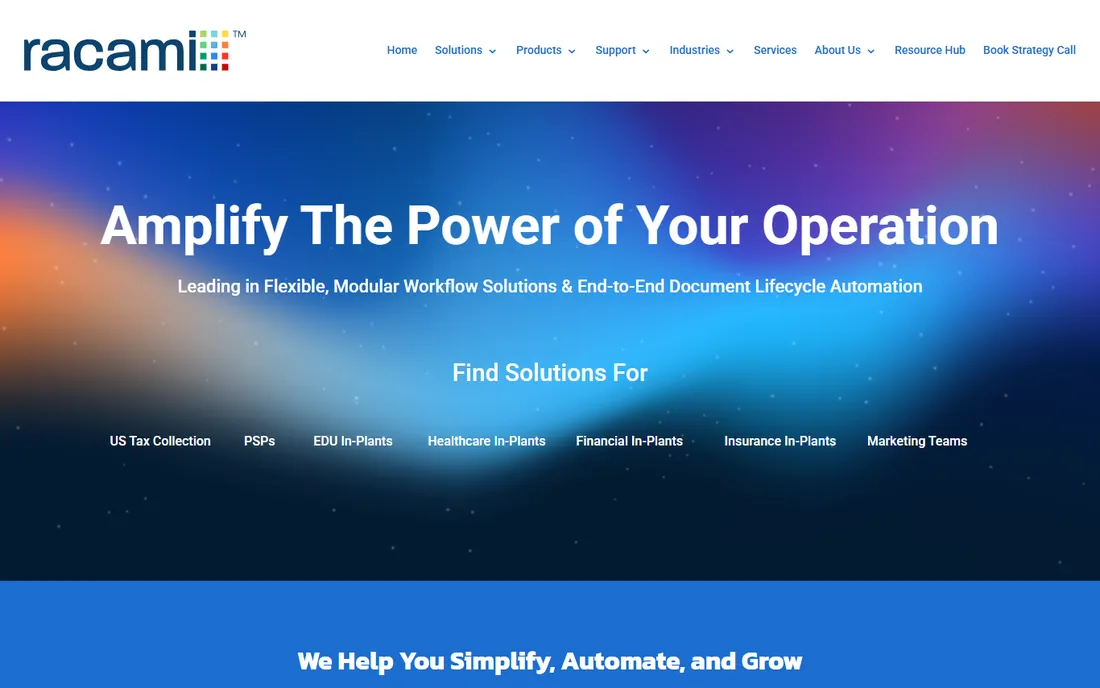 Racami homepage