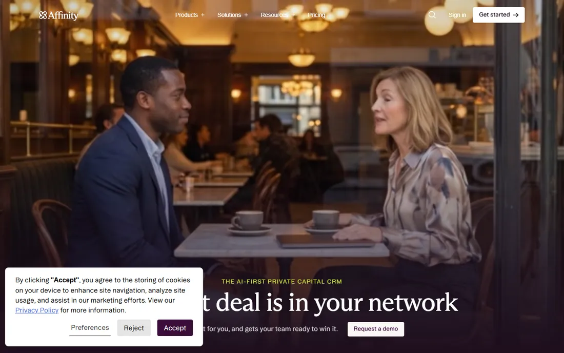 Affinity homepage