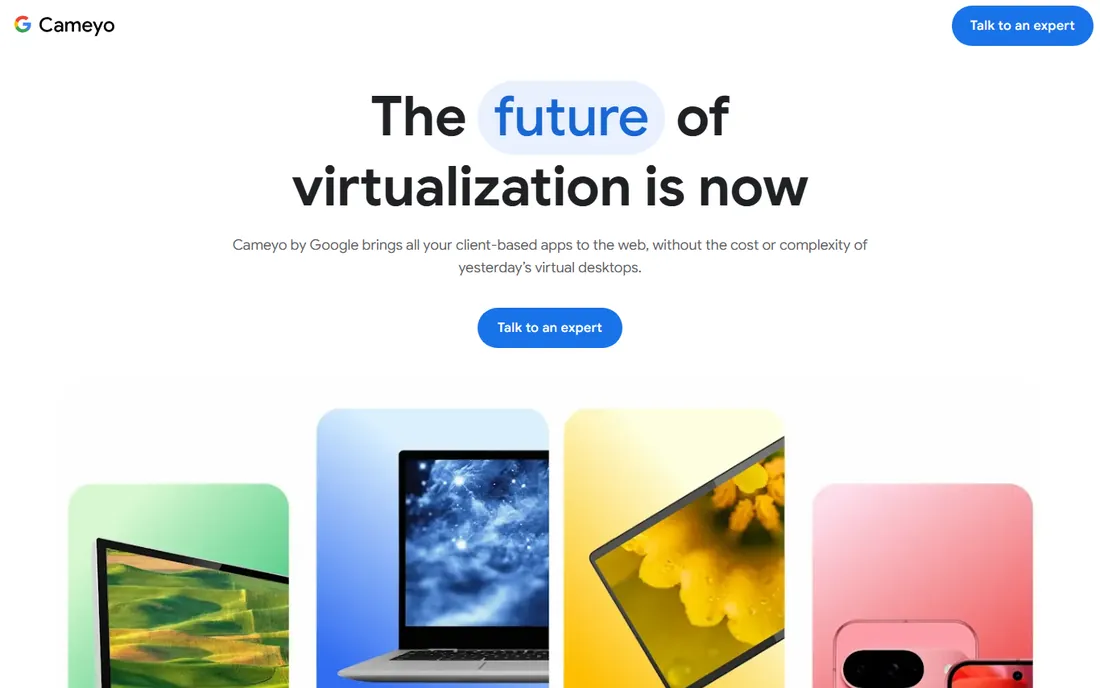 Cameyo homepage
