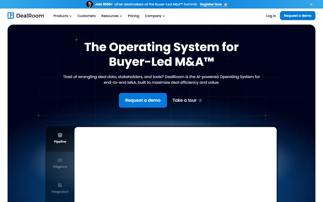 DealRoom homepage
