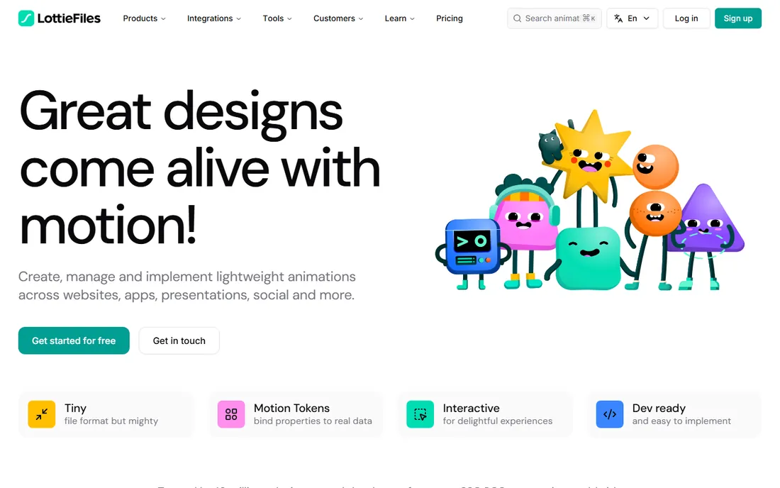 LottieFiles homepage