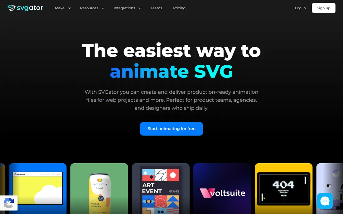 SVGator homepage