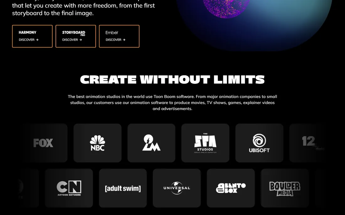 Toon Boom Harmony homepage