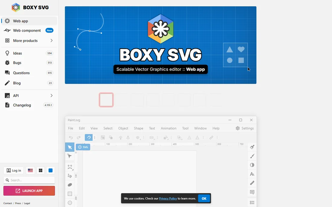 Boxy SVG homepage