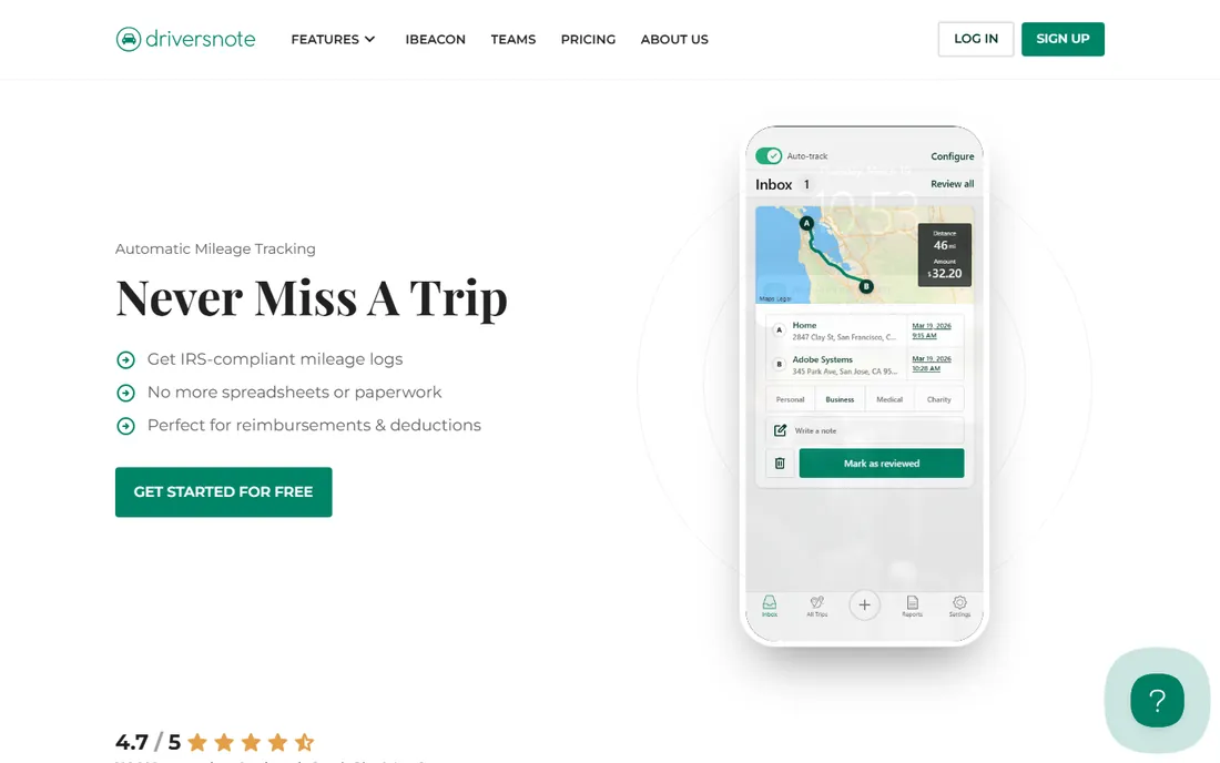 Driversnote homepage