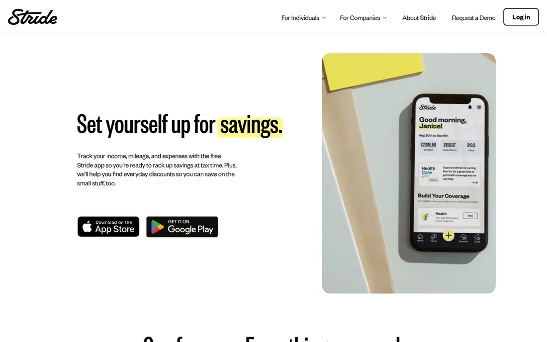 Stride homepage
