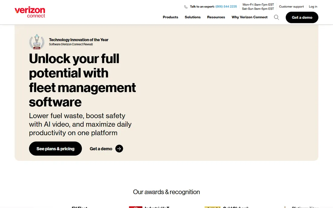 Verizon Connect homepage