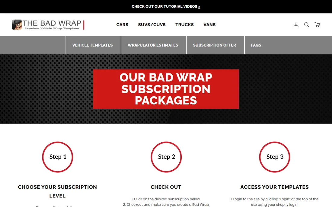 The Bad Wrap homepage