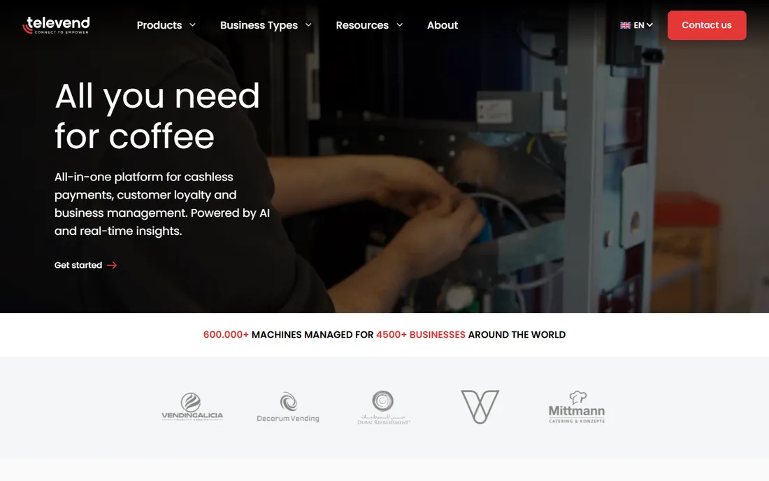 Televend homepage