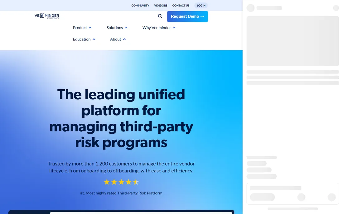 Venminder homepage