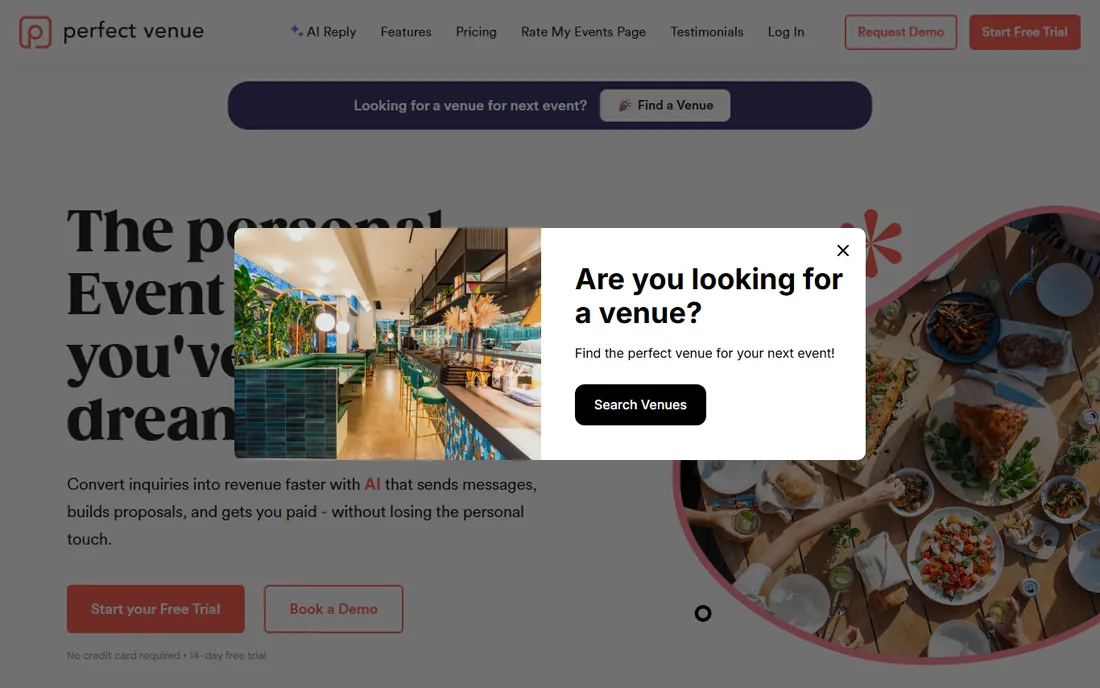Perfect Venue homepage
