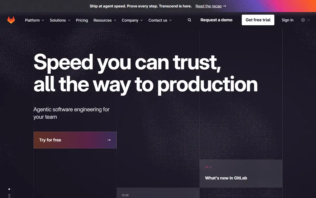 GitLab homepage