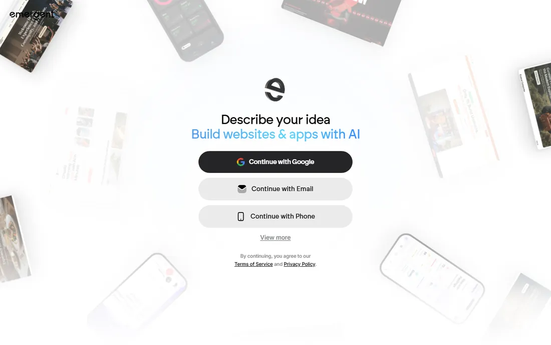 Emergent homepage