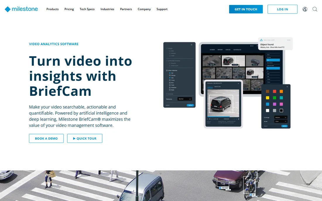 BriefCam homepage