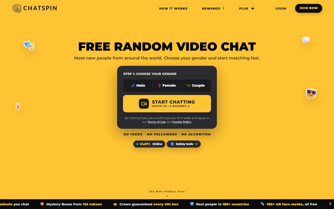 Chatspin homepage