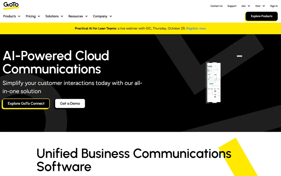 GoTo Meeting homepage