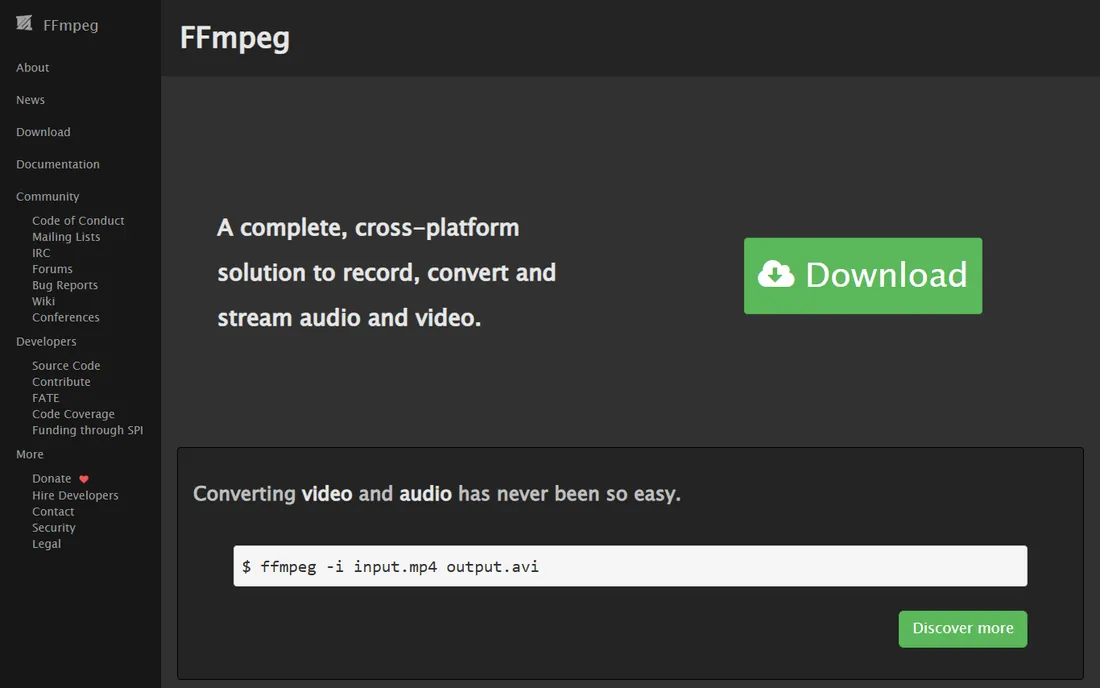 FFmpeg homepage