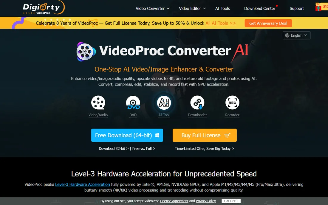 VideoProc Converter homepage