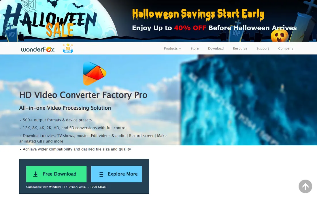 WonderFox HD Video Converter Factory Pro homepage